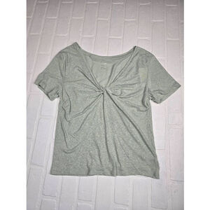 A new Day Twisted Green V-Neck Top Medium